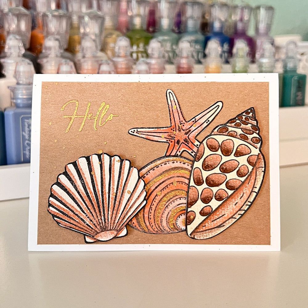 Honey Bee die, Seashell Card, as pictured reserved buy