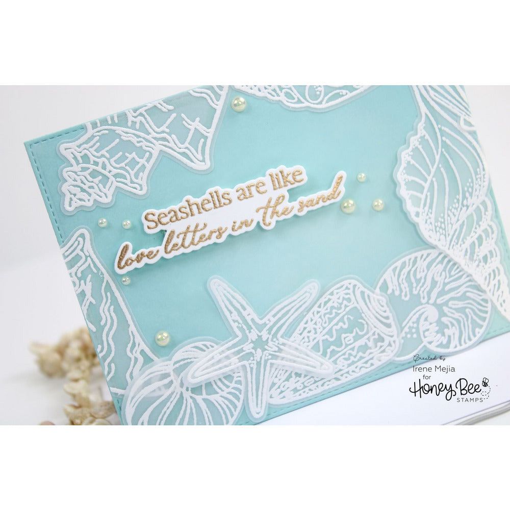 Honey Bee die, Seashell Card, as pictured reserved selling