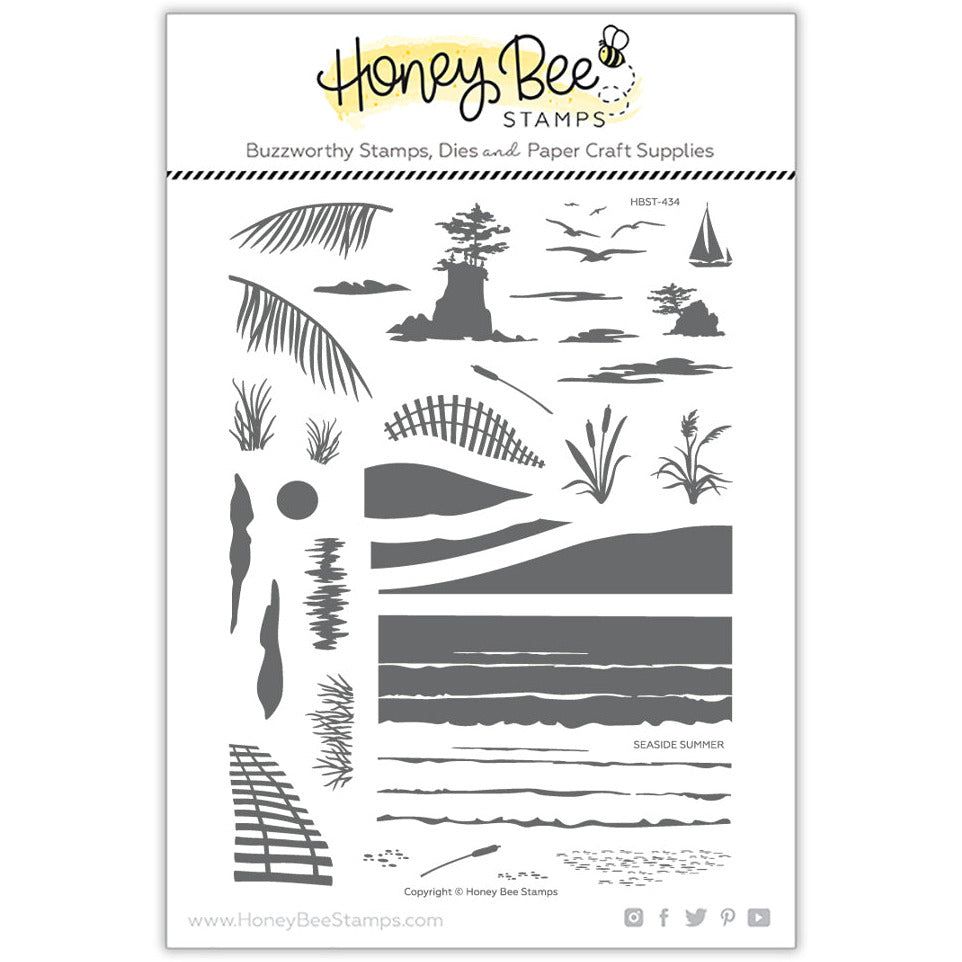 Seaside Summer - 6x8 Photopolymer Stamp Set - Honey Bee Stamps
