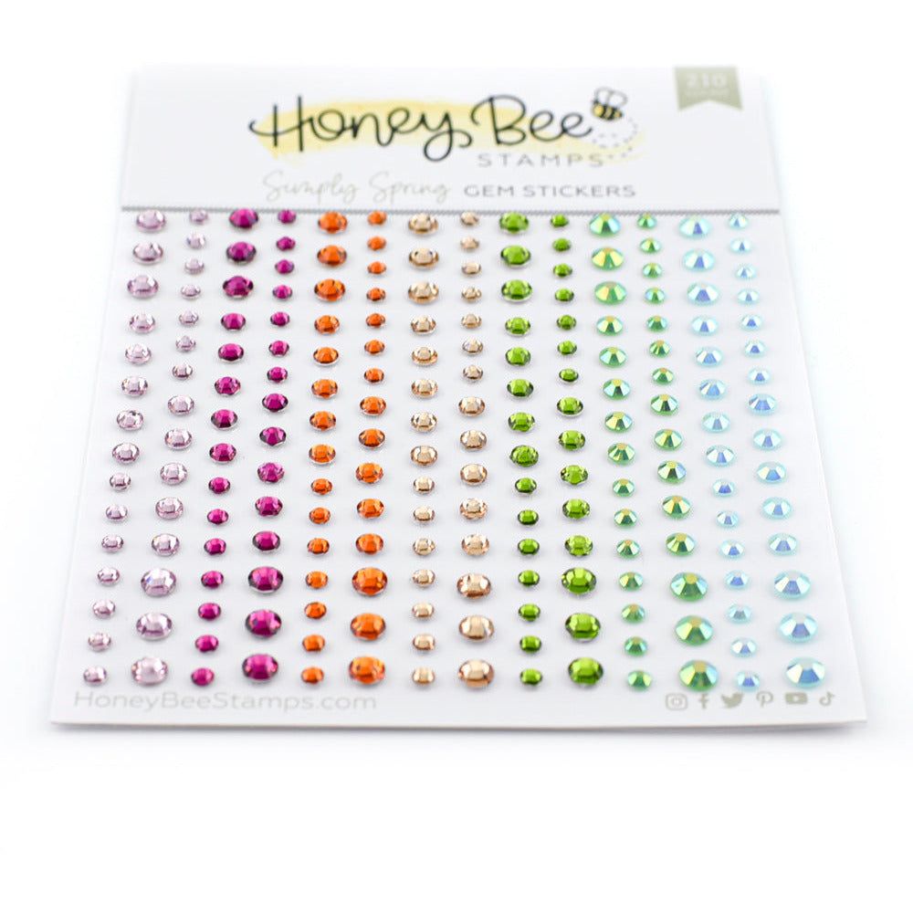 Simply Spring Gem Stickers - 210 Count - Honey Bee Stamps