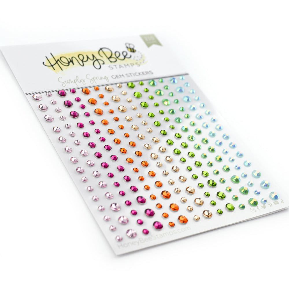 Simply Spring Gem Stickers - 210 Count - Honey Bee Stamps