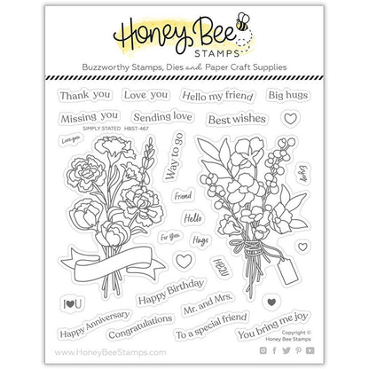 Simply Stated - 6x6 Photopolymer Stamp Set - Retiring - Honey Bee Stamps
