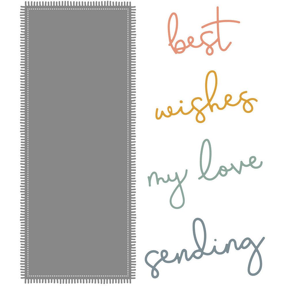 Slimline Sentiments: Blanket Edge Frame - Honey Cuts - Stand - Alone Dies - Retiring - Honey Bee Stamps