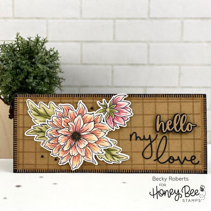 Slimline Sentiments: Blanket Edge Frame - Honey Cuts - Stand - Alone Dies - Retiring - Honey Bee Stamps