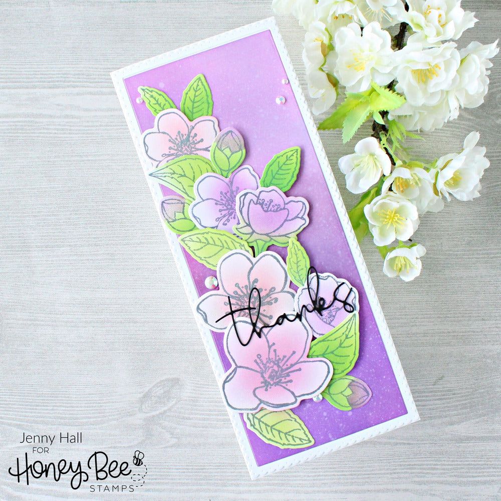 Slimline Sentiments: Eyelet - Honey Cuts - Stand - Alone Dies - Retiring - Honey Bee Stamps