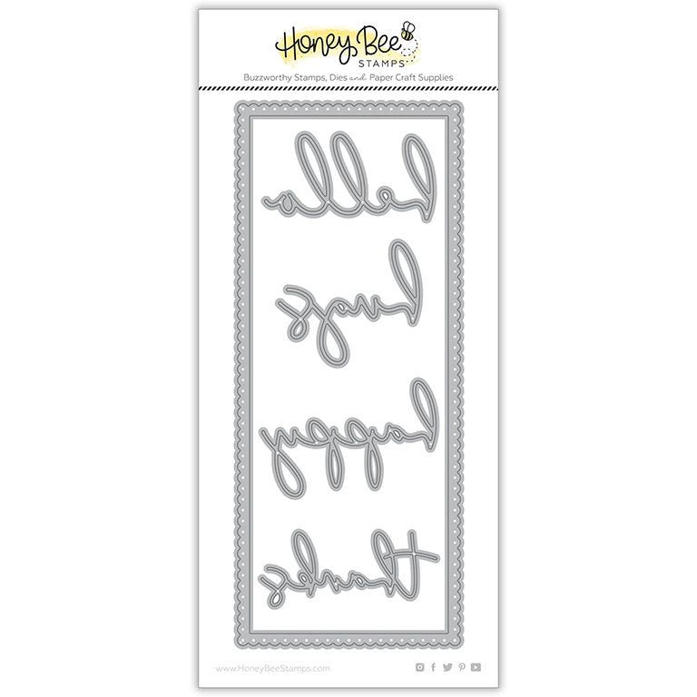 Slimline Sentiments: Eyelet - Honey Cuts - Stand - Alone Dies - Retiring - Honey Bee Stamps