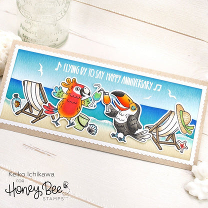 Slimline Sentiments: Eyelet - Honey Cuts - Stand - Alone Dies - Retiring - Honey Bee Stamps