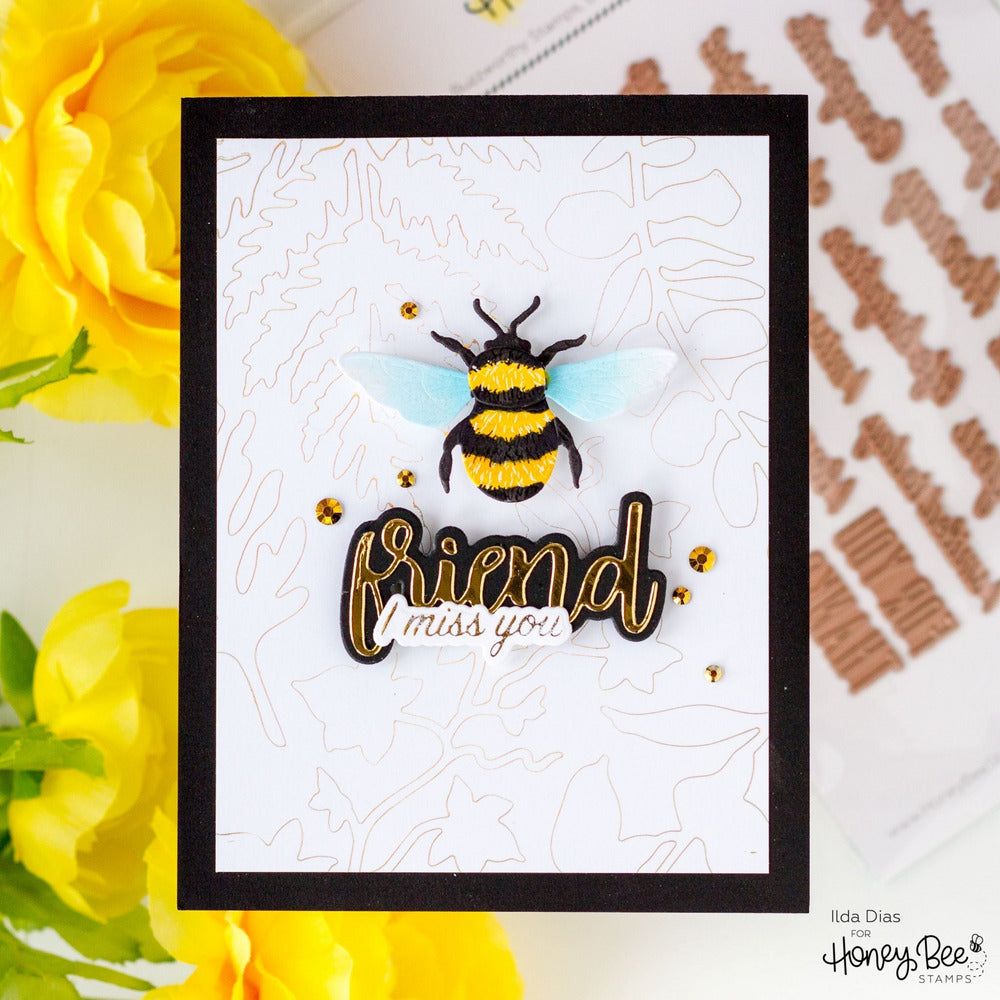 Small Card - Hot Foil Plate - Honey Bee Stamps