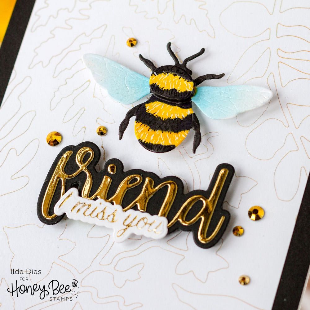 Small Card - Hot Foil Plate - Honey Bee Stamps