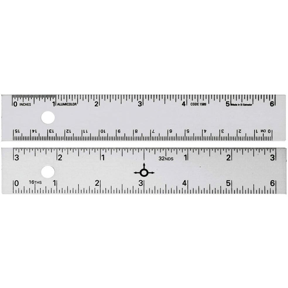 Small Straight Edge Ruler with Center-Finding Back 6