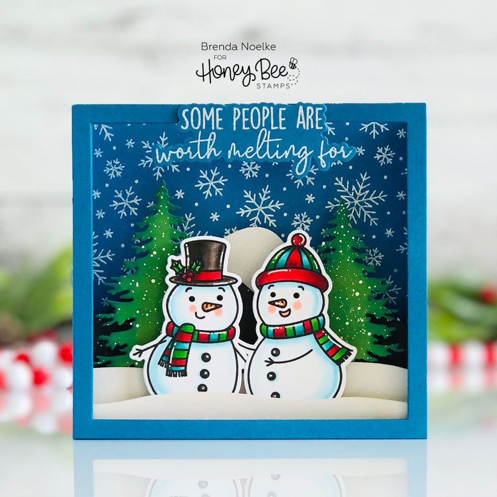 Snow Family Like Ours - 6x8 Photopolymer Stamp Set - Retiring - Honey Bee Stamps