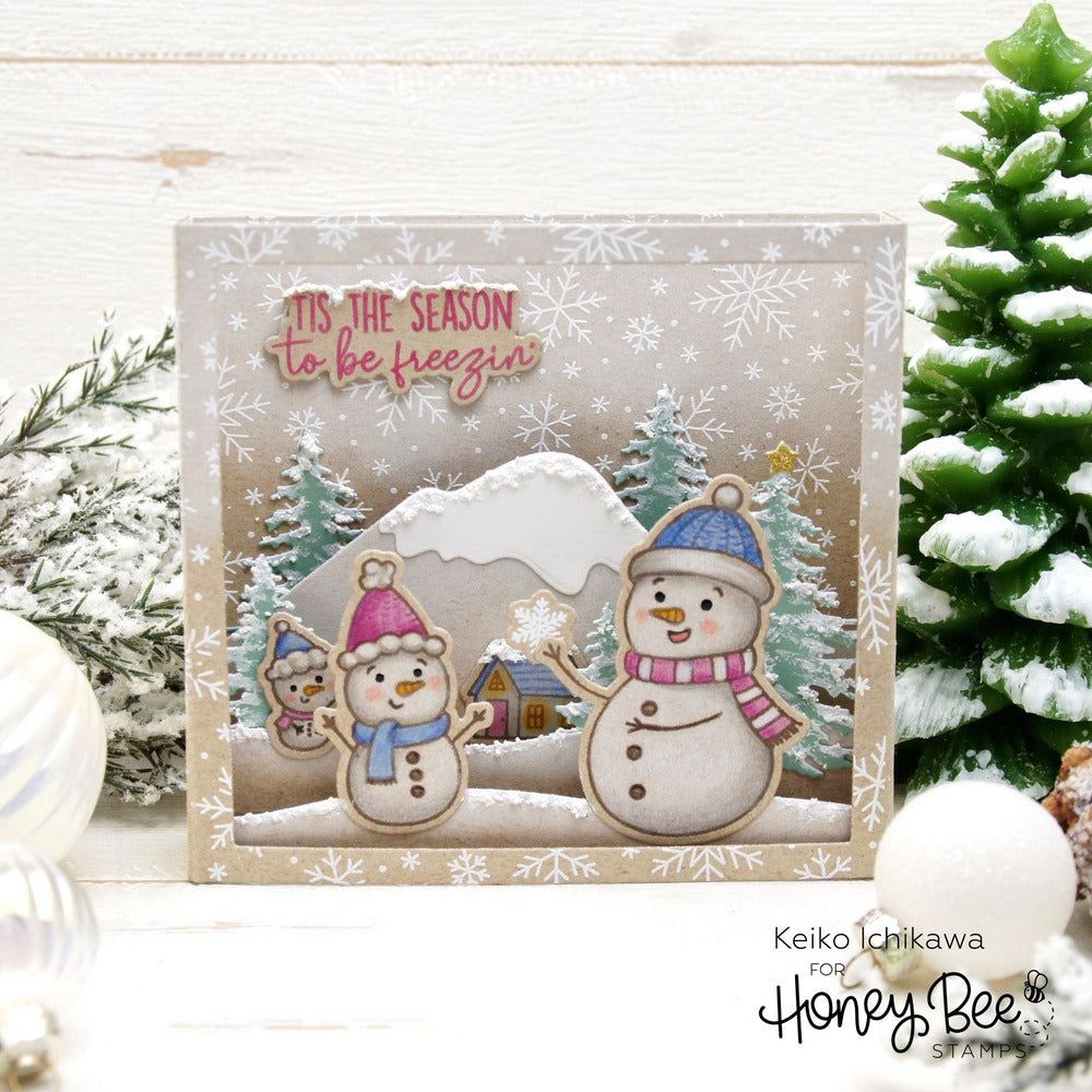 Snow Family Like Ours - 6x8 Photopolymer Stamp Set - Retiring - Honey Bee Stamps