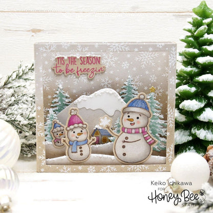 Snow Family Like Ours - 6x8 Photopolymer Stamp Set - Retiring - Honey Bee Stamps