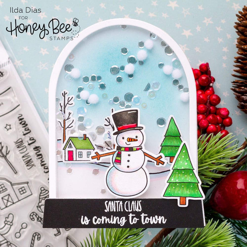 Snow Globe A2 Shaker or Card Base - Honey Cuts - Stand - Alone Dies - Honey Bee Stamps