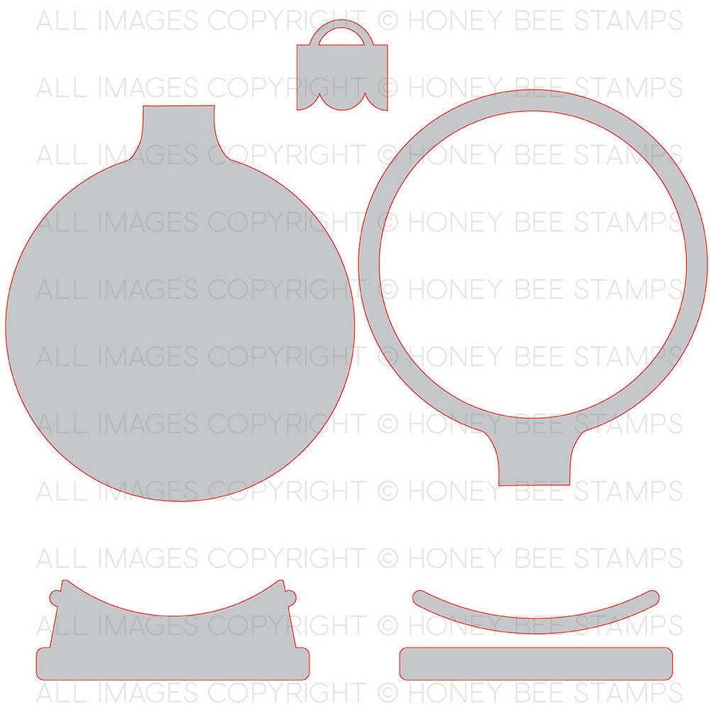 Snow Globe and Ornament Shaker Card - Honey Cuts - Stand - Alone Dies - Honey Bee Stamps