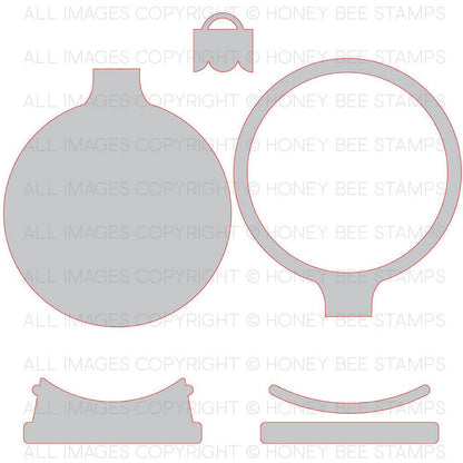 Snow Globe and Ornament Shaker Card - Honey Cuts - Stand - Alone Dies - Honey Bee Stamps