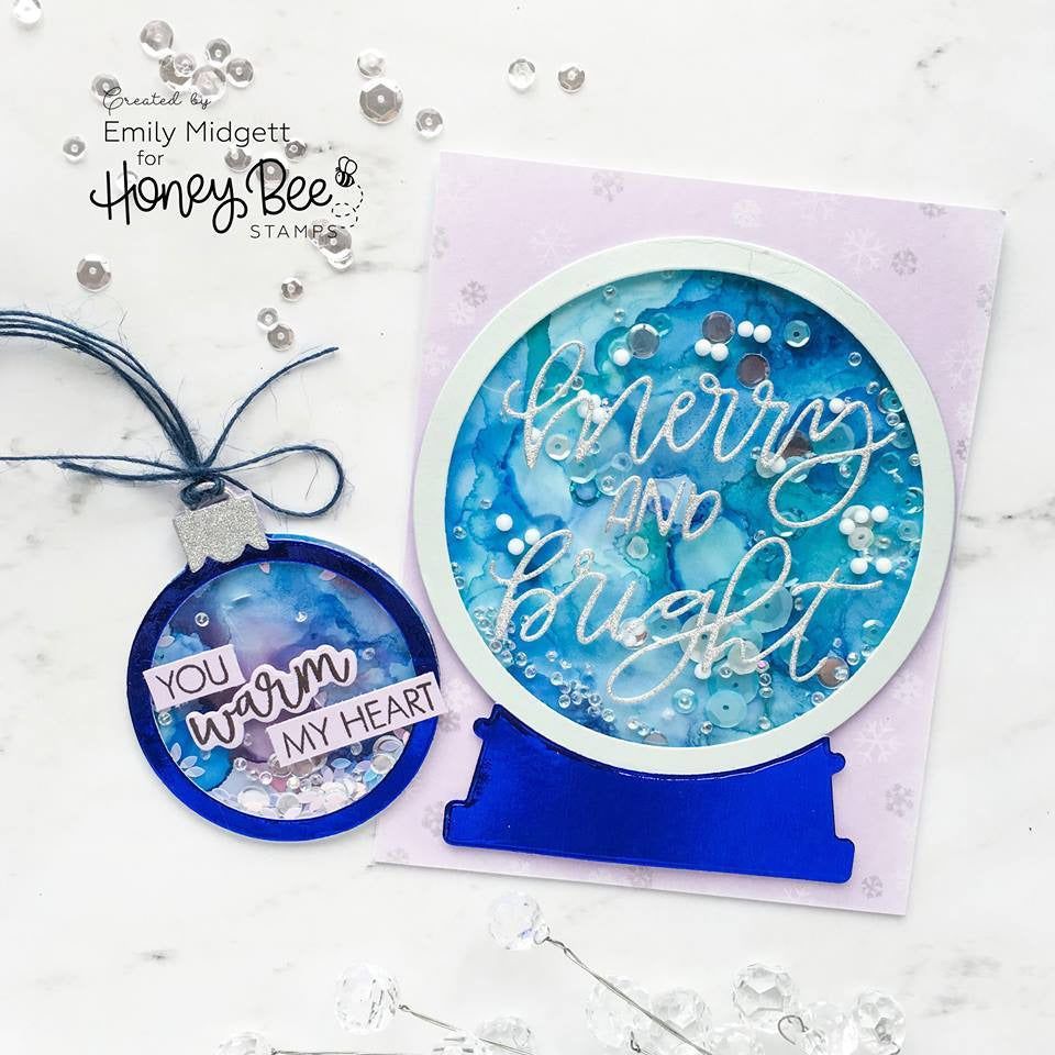 Snow Globe and Ornament Shaker Card - Honey Cuts - Stand - Alone Dies - Honey Bee Stamps