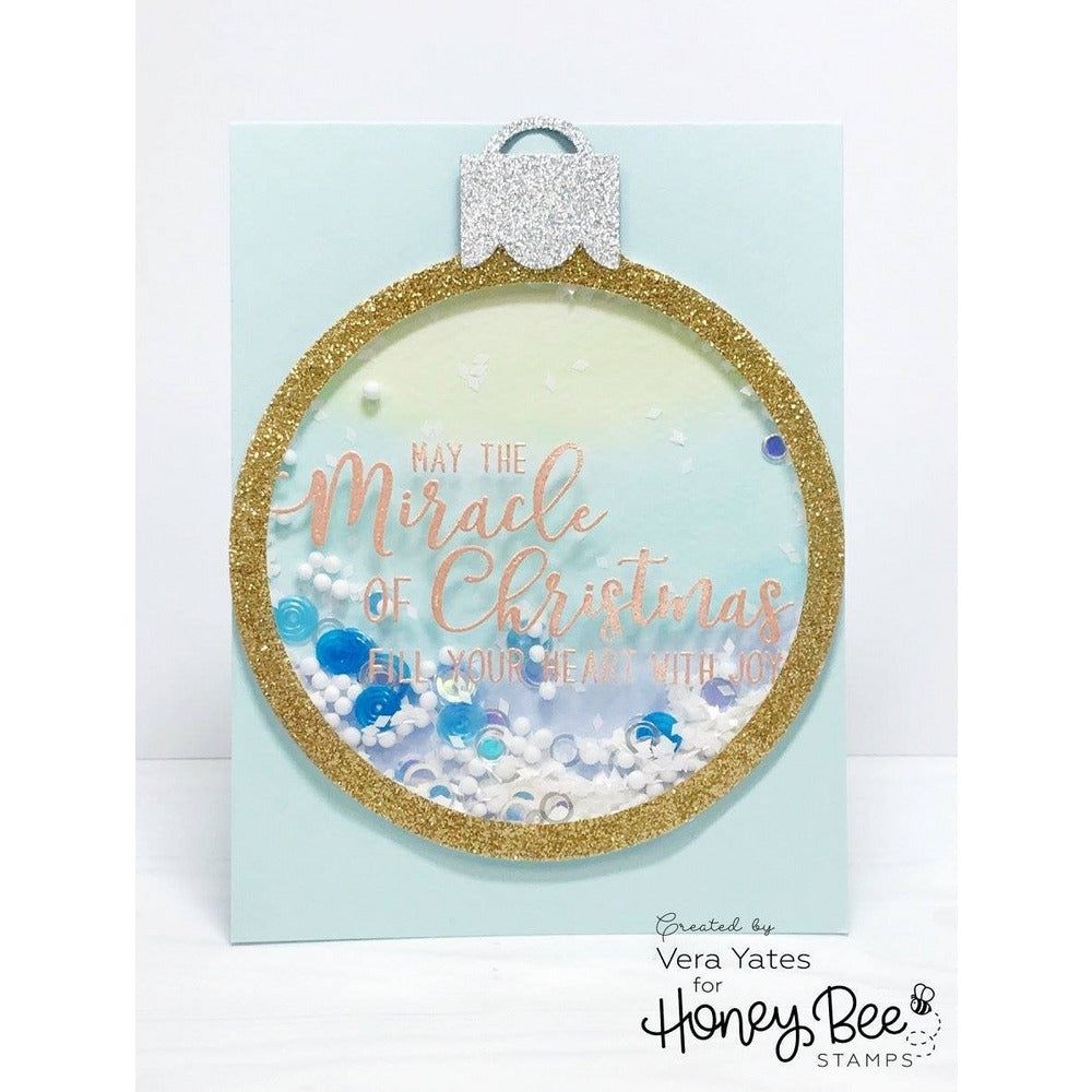 Snow Globe and Ornament Shaker Card - Honey Cuts - Stand - Alone Dies - Honey Bee Stamps