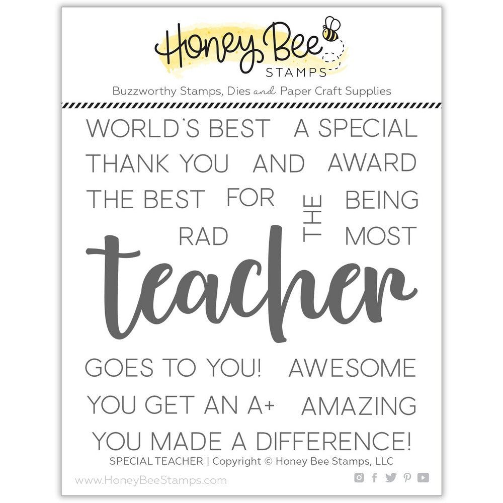 Special Teacher - 4x4 Stamp Set - Honey Bee Stamps