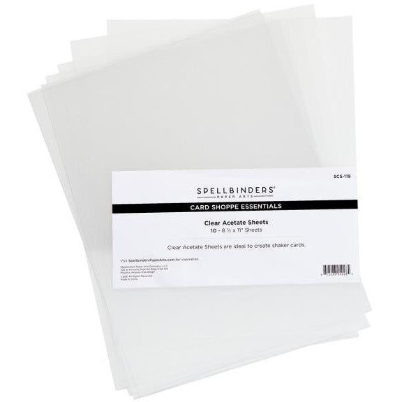 Spellbinders Clear Acetate Sheets 8.5"X11" - 10/Pkg - Honey Bee Stamps