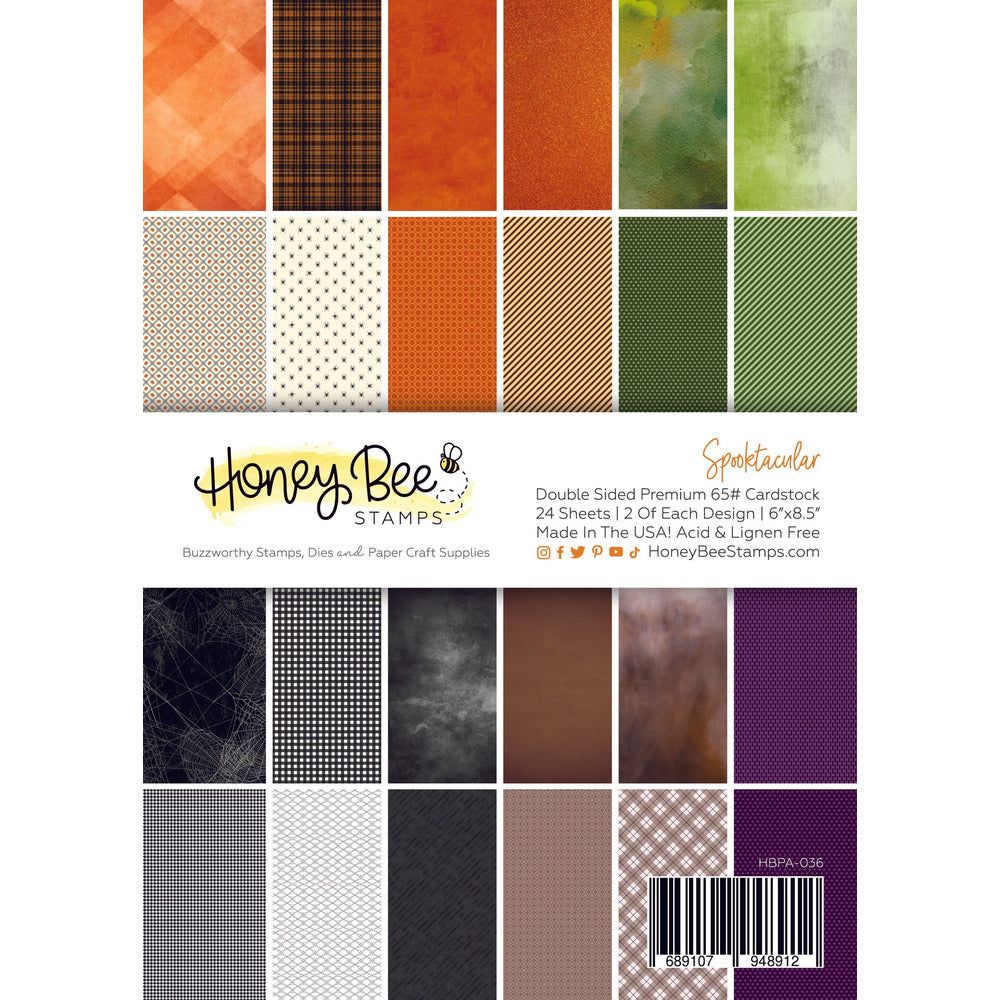 Spooktacular Paper Pad 6x8.5 - 24 Double - Sided Sheets - Honey Bee Stamps