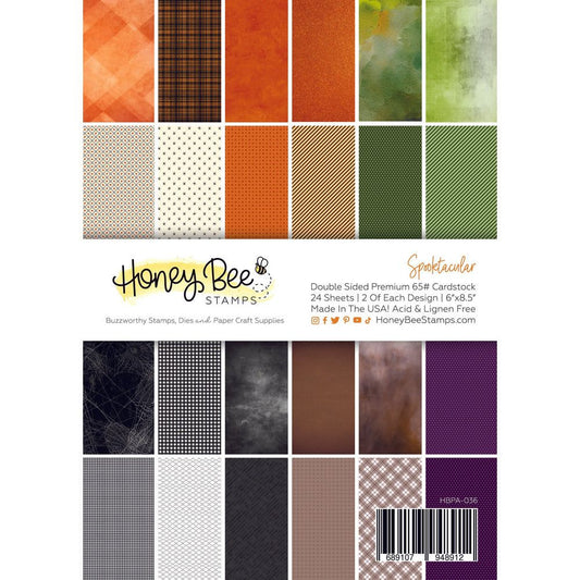 Spooktacular Paper Pad 6x8.5 - 24 Double - Sided Sheets - Honey Bee Stamps