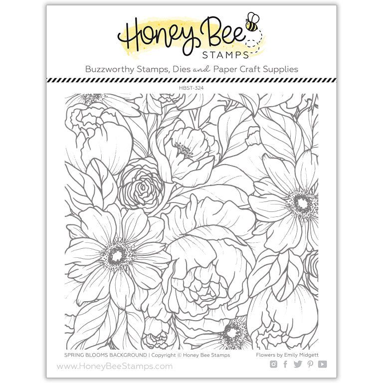 Spring Blooms Background - 6x6 Stamp Set - Retiring - Honey Bee Stamps