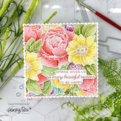 Spring Blooms Background - 6x6 Stamp Set - Retiring - Honey Bee Stamps