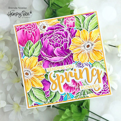 Spring Blooms Background - 6x6 Stamp Set - Retiring - Honey Bee Stamps