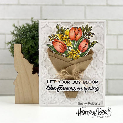 Spring Joy Bouquet - 6x6 Photopolymer Stamp Set - Retiring - Honey Bee Stamps