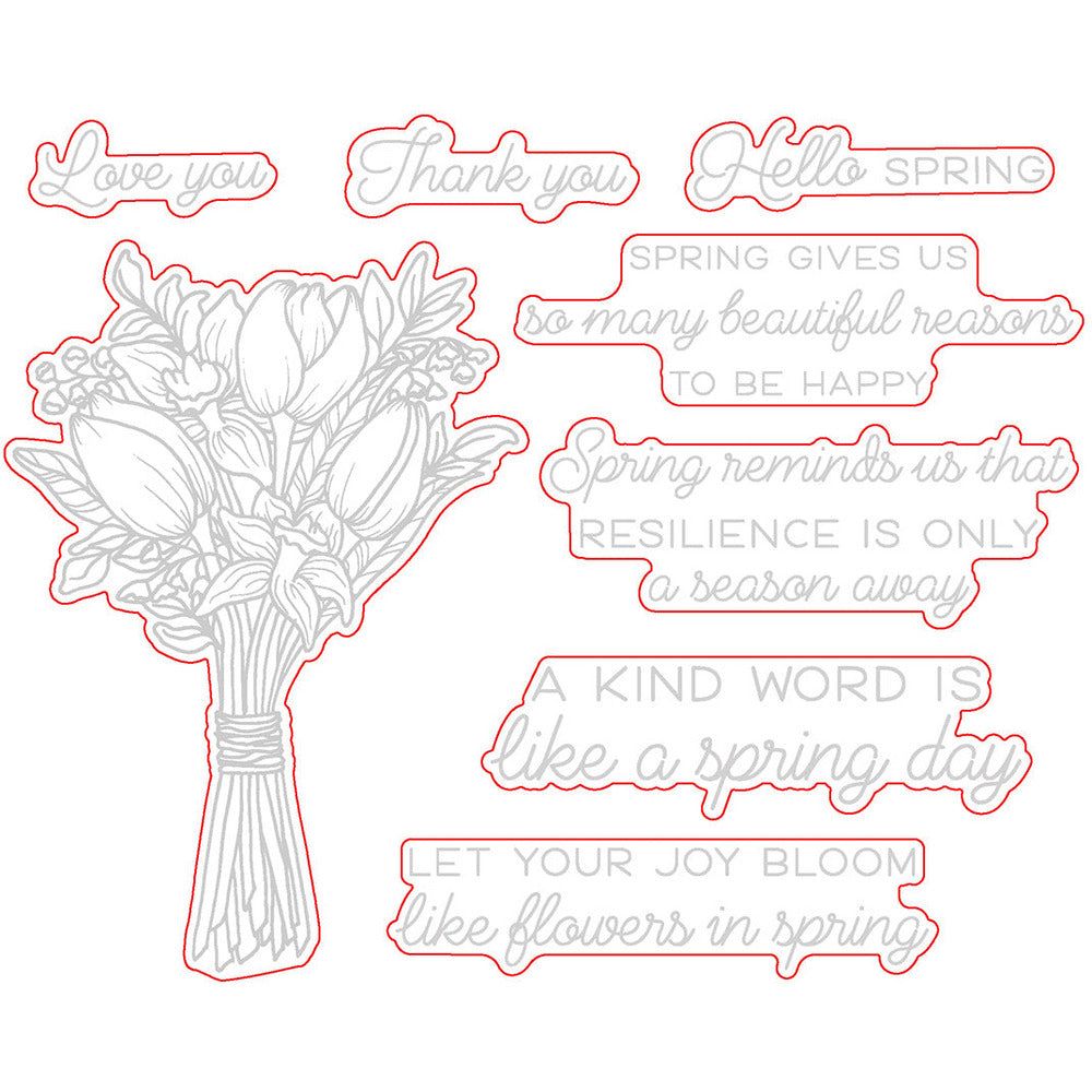 Spring Joy Bouquet - Honey Cuts - Coordinating Dies - Retiring - Honey Bee Stamps