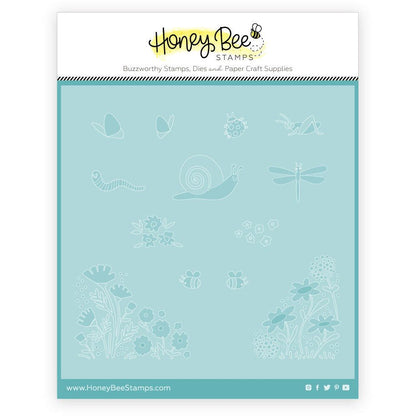 Spring Meadow - Set Of 4 - 6"x6" Coordinating Stencils - Retiring - Honey Bee Stamps