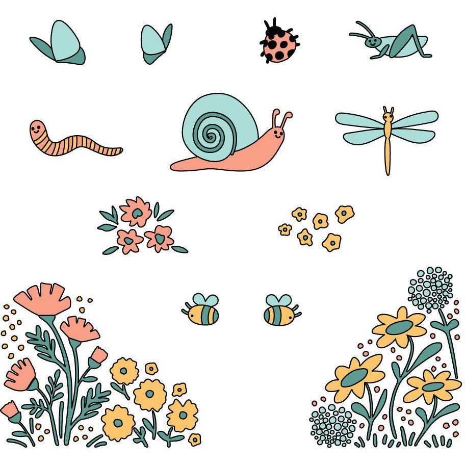 Spring Meadow - Set Of 4 - 6"x6" Coordinating Stencils - Retiring - Honey Bee Stamps