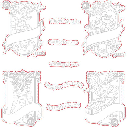 Spring Seeds - Honey Cuts - Coordinating Dies - Honey Bee Stamps