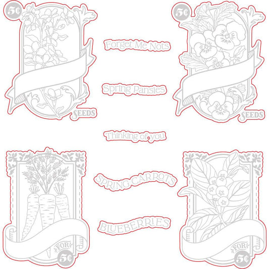 Spring Seeds - Honey Cuts - Coordinating Dies - Honey Bee Stamps