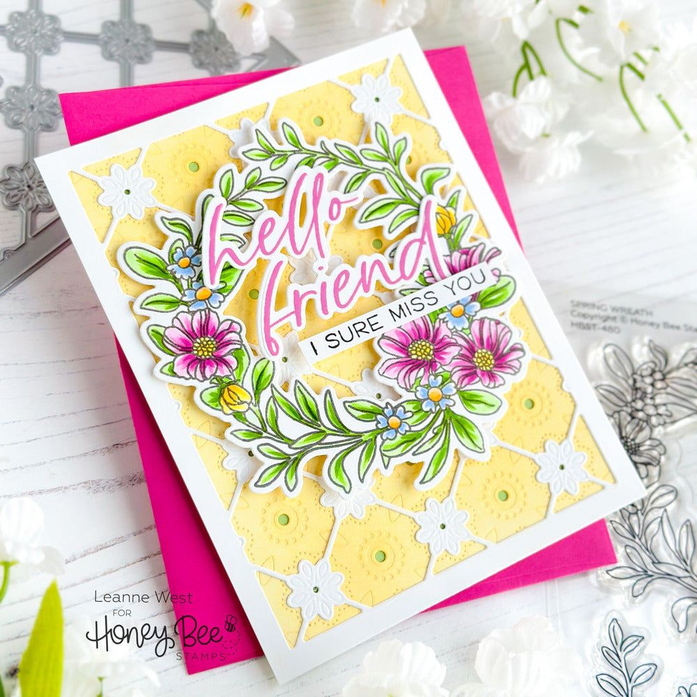 Spring Wreath - Honey Cuts - Coordinating Dies - Retiring - Honey Bee Stamps