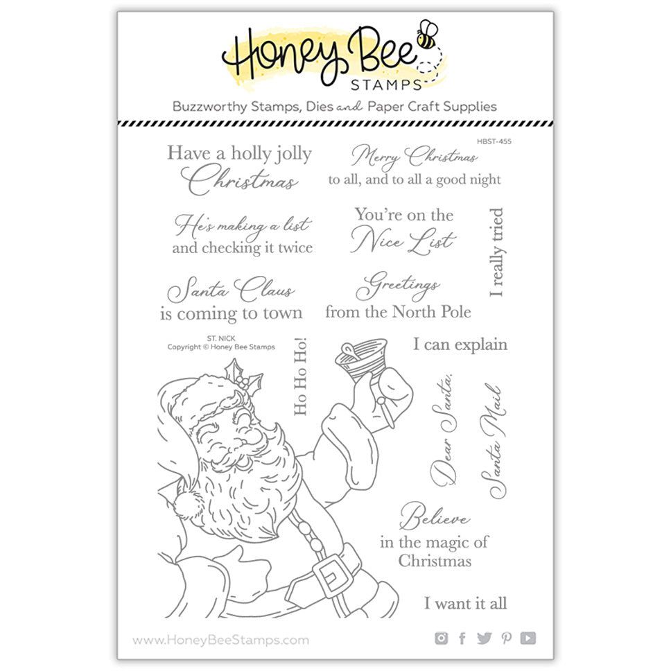 St. Nick - 6x8 Photopolymer Stamp Set - Honey Bee Stamps