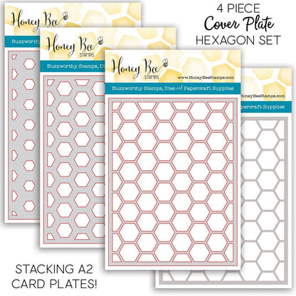 Stacking Hexagon Cover Plates | Set of 4 Honey Cuts | Steel Craft Dies