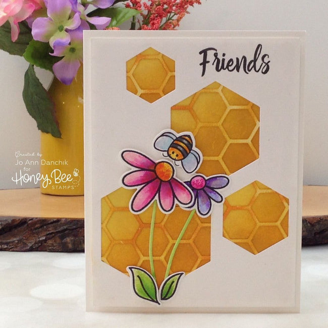 Stacking Hexagon Cover Plates - Set of 4 Honey Cuts - Honey Bee Stamps