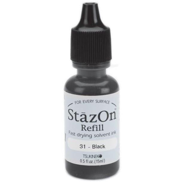 StazOn Jet Black Ink Refill For Permanent Stamping On Any Surface - Honey Bee Stamps