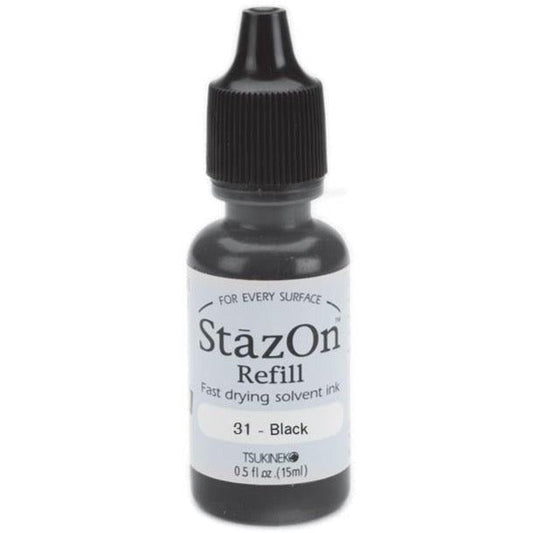StazOn Jet Black Ink Refill For Permanent Stamping On Any Surface - Honey Bee Stamps