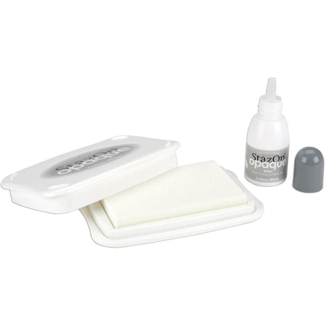 StazOn Opaque Cotton White - Permanent Solvent Ink Kit - Honey Bee Stamps