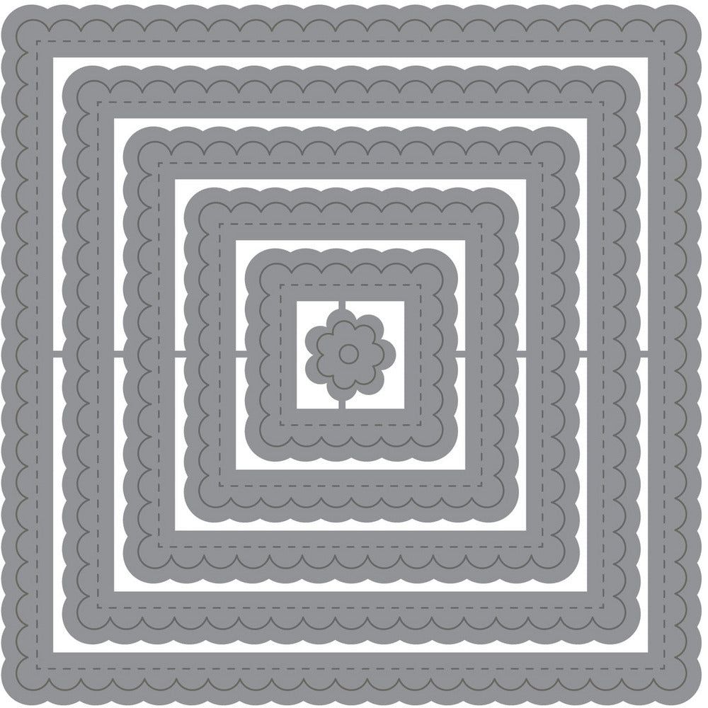 Stitched Scallop Squares - Honey Cuts - Stand - Alone Dies - Honey Bee Stamps