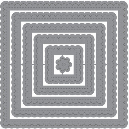 Stitched Scallop Squares - Honey Cuts - Stand - Alone Dies - Honey Bee Stamps