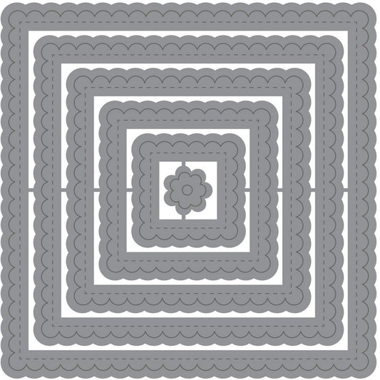 Stitched Scallop Squares - Honey Cuts - Stand - Alone Dies - Honey Bee Stamps