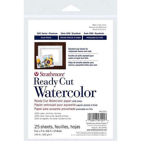 Strathmore Watercolor Ready Cut Sheets - 5" x 7" Cold Press 140lb - Honey Bee Stamps