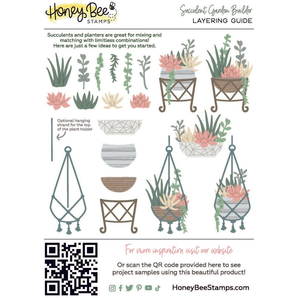 Succulent Garden Builder - Honey Cuts - Honey Bee Stamps