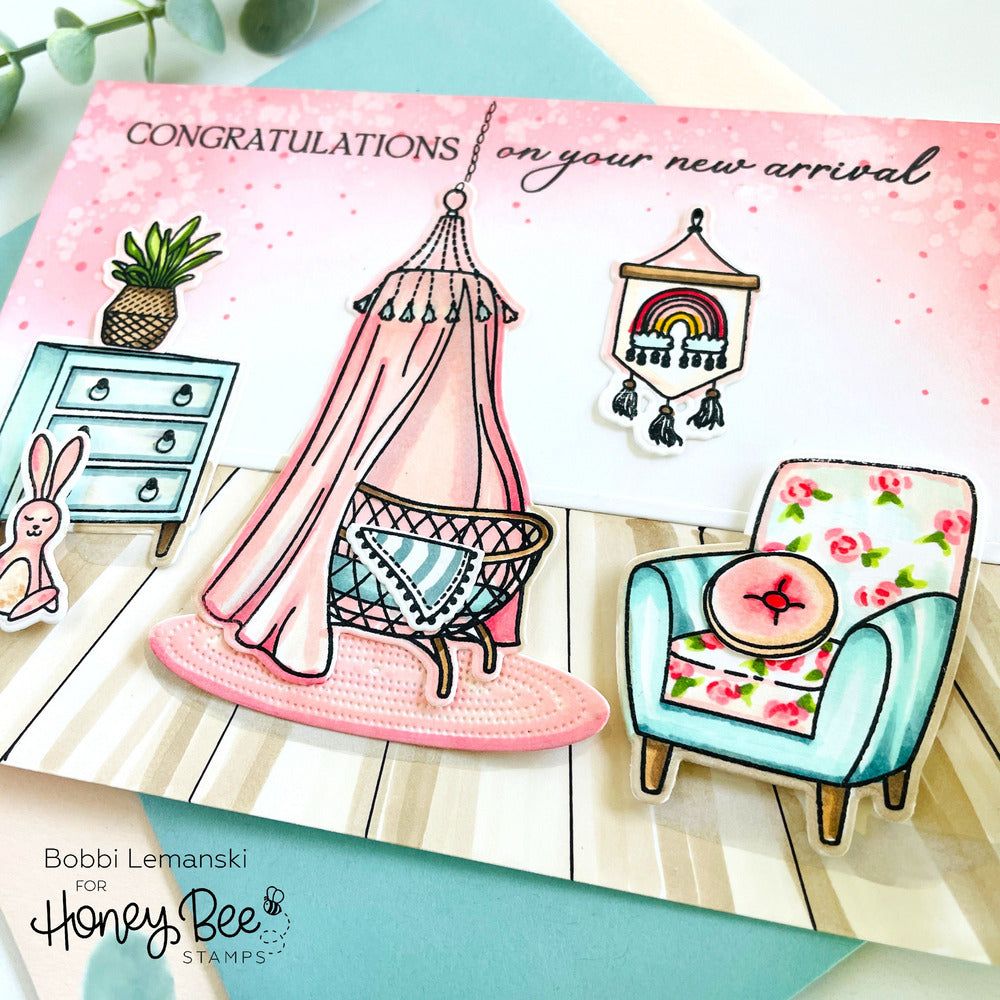 Sweet Nursery - 6x6 Photopolymer Stamp Set - Honey Bee Stamps