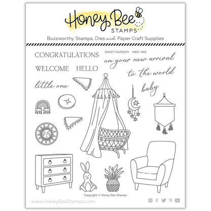 Sweet Nursery - 6x6 Photopolymer Stamp Set - Honey Bee Stamps