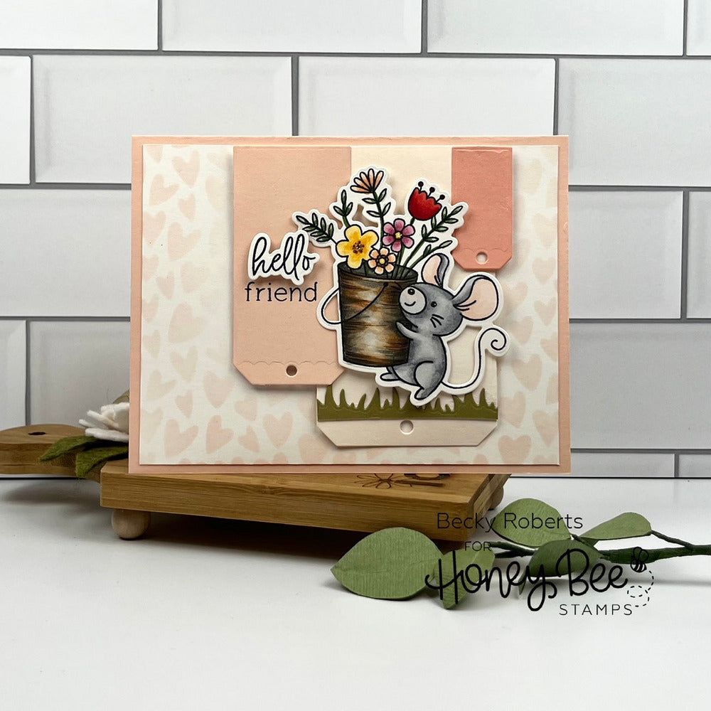 Sweet Spring Mice - 6x8 Photopolymer Stamp Set - Honey Bee Stamps